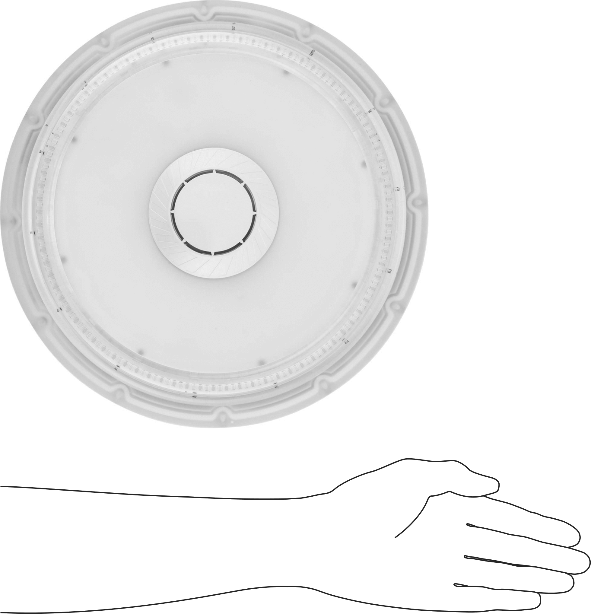 Dış Mekan Tavan Işığı, 2400/3200/4000 Lumens, Işık Sensörlü, Beyaz