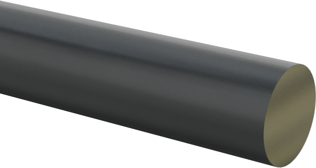 Kolay İşlenebilir Garolite LE Çubuk, 1/16" Çap, 4 Fit Uzunluk, Siyah