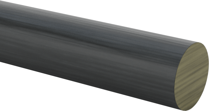Kolay İşlenebilir Garolite LE Çubuk, 3/8" Çap, 4 Fit Uzunluk, Siyah