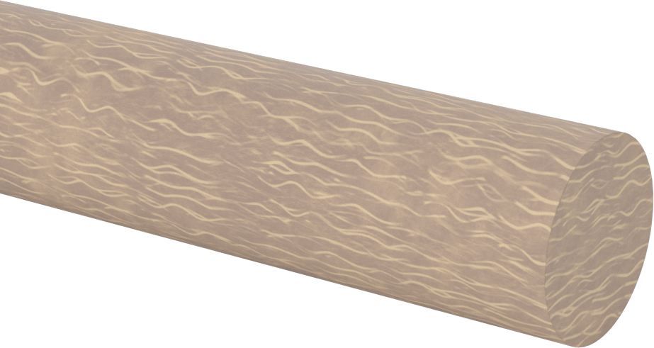 Kolay İşlenebilir Garolite LE Çubuk, 1-1/4" Çap, 4 Fit Uzunluk, Kahverengi