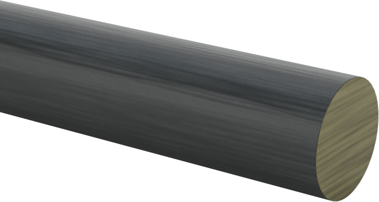 Kolay İşlenebilir Garolite LE Çubuk, 1/2" Çap, 4 Fit Uzunluk, Siyah