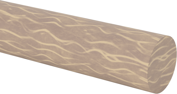 Kolay İşlenebilir Garolite LE Çubuk, 1/2" Çap, 4 Fit Uzunluk, Kahverengi