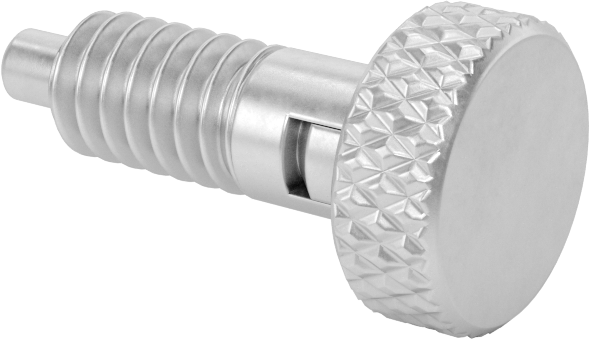 Pirinç Topuzlu Tutamaklı Geri Çekilebilir Yaylı Piston, Bükümlü Kilit, 1/4"-20 Diş, 0,1-0,5 lb. Burun Kuvveti