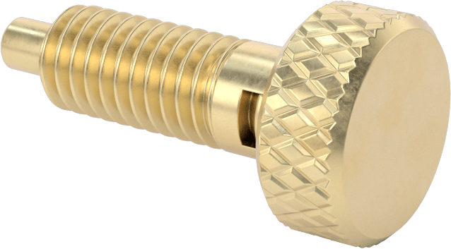 Pirinç Topuzlu Tutamaklı Geri Çekilebilir Yaylı Piston, Bükümlü Kilit, 3/8"-16 Diş