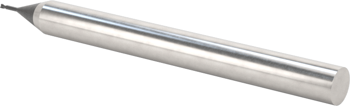 Minyatür Karbür Yuvarlak Kenarlı Kare Uçlu Freze, 2 Yiv, 0,5 mm Freze Çapı, 4 mm Şaft Çapı, 2,5 mm Uzun Boyun
