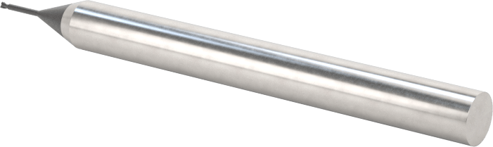 Minyatür Karbür Yuvarlak Kenarlı Kare Uçlu Freze, 2 Yiv, 0,5 mm Freze Çapı, 4 mm Şaft Çapı, 4 mm Boyun Uzunluğu