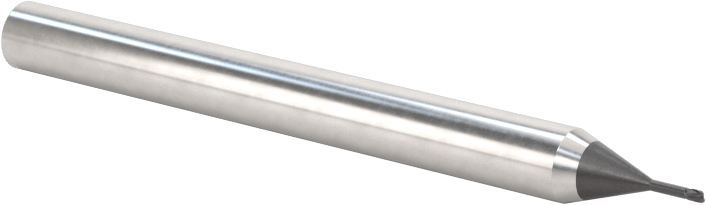 Minyatür Karbür Yuvarlak Kenarlı Kare Uçlu Freze, 2 Yiv, 0,6 mm Freze Çapı, 4 mm Şaft Çapı, 3 mm Boyun Uzunluğu