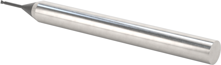 Minyatür Karbür Yuvarlak Kenarlı Kare Uçlu Freze, 2 Yiv, 0,6 mm Freze Çapı, 4 mm Şaft Çapı, 5 mm Boyun Uzunluğu