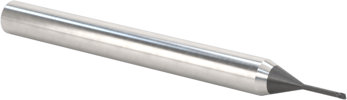 Minyatür Karbür Yuvarlak Kenarlı Kare Uçlu Freze, 2 Yiv, 0,6 mm Freze Çapı, 4 mm Şaft Çapı, 5 mm Boyun Uzunluğu
