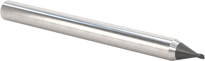 Minyatür Karbür Yuvarlak Kenarlı Kare Uçlu Freze, 2 Yiv, 0,8 mm Freze Çapı, 4 mm Şaft Çapı, 1,6 mm Uzun Boyun