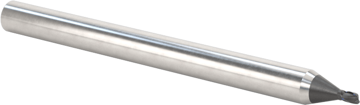 Minyatür Karbür Yuvarlak Kenarlı Kare Uçlu Freze, 2 Yiv, 1,2 mm Freze Çapı, 4 mm Şaft Çapı, 2,4 mm Uzun Boyun