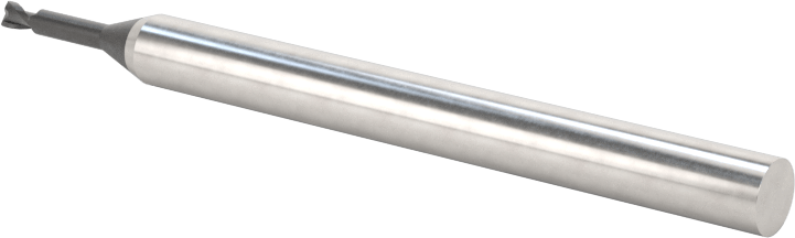 Minyatür Karbür Yuvarlak Kenarlı Kare Uçlu Freze, 2 Yiv, 1,5 mm Freze Çapı, 4 mm Şaft Çapı, 7,5 mm Uzun Boyun