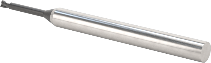 Minyatür Karbür Yuvarlak Kenarlı Kare Uçlu Freze, 2 Yiv, 1,5 mm Freze Çapı, 4 mm Şaft Çapı, 12 mm Boyun Uzunluğu