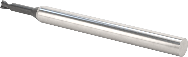 Minyatür Karbür Yuvarlak Kenarlı Kare Uçlu Freze, 2 Yiv, 2 mm Freze Çapı, 4 mm Şaft Çapı, 10 mm Uzun Boyun