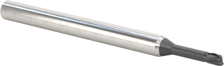 Minyatür Karbür Yuvarlak Kenarlı Kare Uçlu Freze, 2 Yiv, 2 mm Freze Çapı, 4 mm Şaft Çapı, 10 mm Uzun Boyun