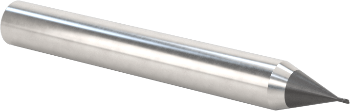 Minyatür Karbür Yuvarlak Kenarlı Kare Uçlu Freze, 2 Yiv, 0,5 mm Freze Çapı, 6 mm Şaft Çapı, 1,5 mm Uzun Boyun