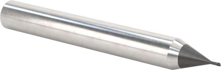 Minyatür Karbür Yuvarlak Kenarlı Kare Uçlu Freze, 2 Yiv, 0,6 mm Freze Çapı, 6 mm Şaft Çapı, 2 mm Boyun Uzunluğu