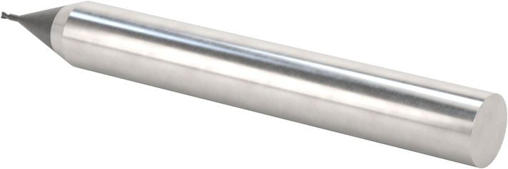 Minyatür Karbür Yuvarlak Kenarlı Kare Uçlu Freze, 2 Yiv, 0,6 mm Freze Çapı, 6 mm Şaft Çapı, 2 mm Boyun Uzunluğu