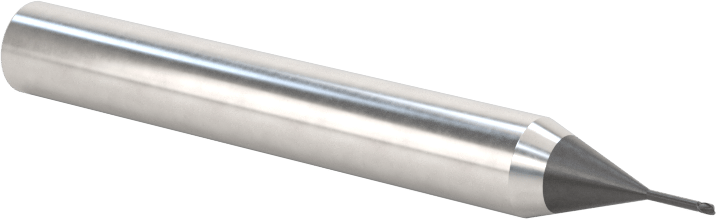 Minyatür Karbür Yuvarlak Kenarlı Kare Uçlu Freze, 2 Yiv, 0,6 mm Freze Çapı, 6 mm Şaft Çapı, 4,2 mm Uzun Boyun