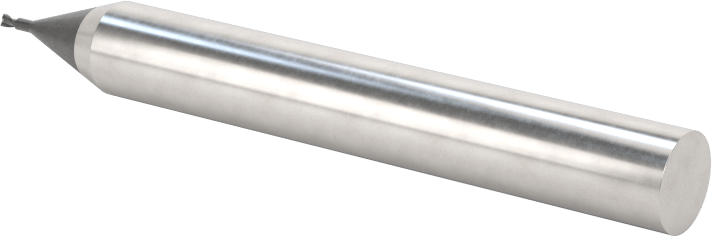 Minyatür Karbür Yuvarlak Kenarlı Kare Uçlu Freze, 2 Yiv, 0,8 mm Freze Çapı, 6 mm Şaft Çapı, 2,5 mm Uzun Boyun