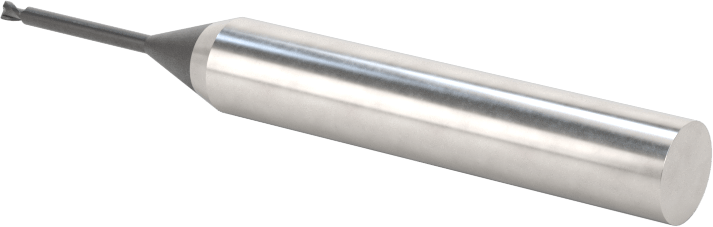 Minyatür Karbür Yuvarlak Kenarlı Kare Uçlu Freze, 2 Yiv, 1,2 mm Freze Çapı, 6 mm Şaft Çapı, 12 mm Boyun Uzunluğu