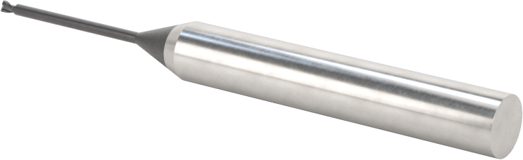 Minyatür Karbür Yuvarlak Kenarlı Kare Uçlu Freze, 2 Yiv, 1,2 mm Freze Çapı, 6 mm Şaft Çapı, 18 mm Boyun Uzunluğu