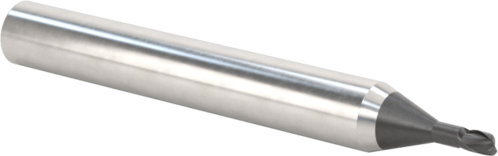 Minyatür Karbür Yuvarlak Kenarlı Kare Uçlu Freze, 2 Yiv, 1,8 mm Freze Çapı, 6 mm Şaft Çapı, 5,4 mm Uzun Boyun