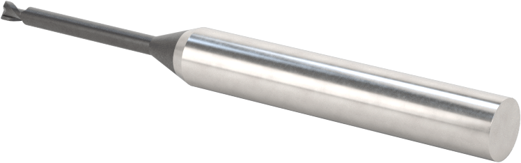 Minyatür Karbür Yuvarlak Kenarlı Kare Uçlu Freze, 2 Yiv, 2 mm Freze Çapı, 6 mm Şaft Çapı, 20 mm Uzun Boyun