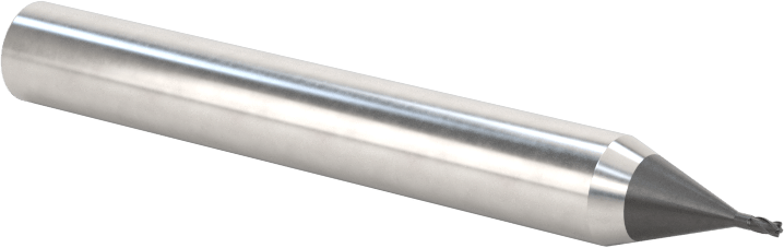 Minyatür Karbür Yuvarlak Kenarlı Kare Uçlu Freze, 4 Kanallı, 0,8 mm Freze Çapı, 6 mm Şaft Çapı, 2,5 mm Uzun Boyun