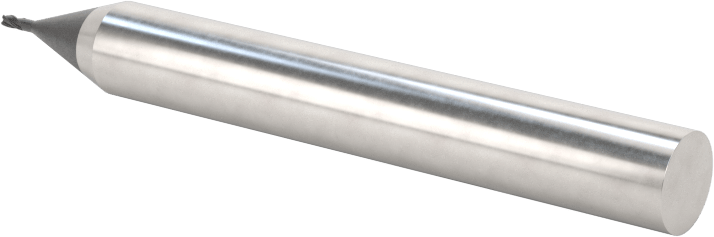 Minyatür Karbür Yuvarlak Kenarlı Kare Uçlu Freze, 4 Kanallı, 0,8 mm Freze Çapı, 6 mm Şaft Çapı, 2,5 mm Uzun Boyun