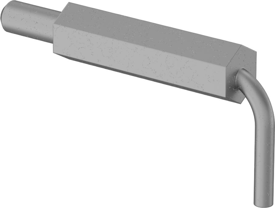 L Saplı Kaynaklı Geri Çekilebilir Yaylı Piston, 0,24" Çaplı Çelik Burun