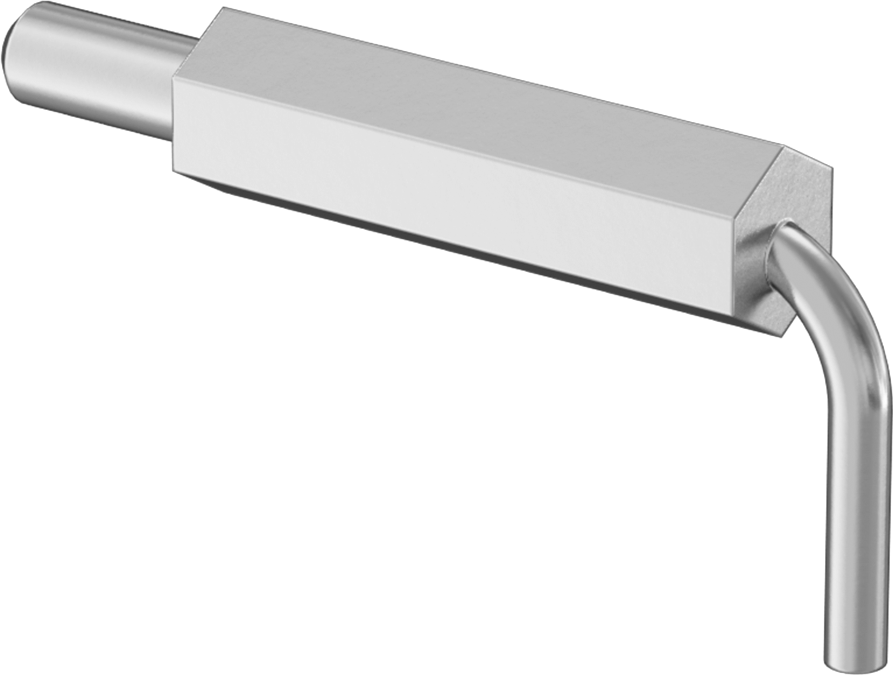 L Saplı Kaynaklı Geri Çekilebilir Yaylı Piston, 0,24" Çaplı Paslanmaz Çelik Burunlu