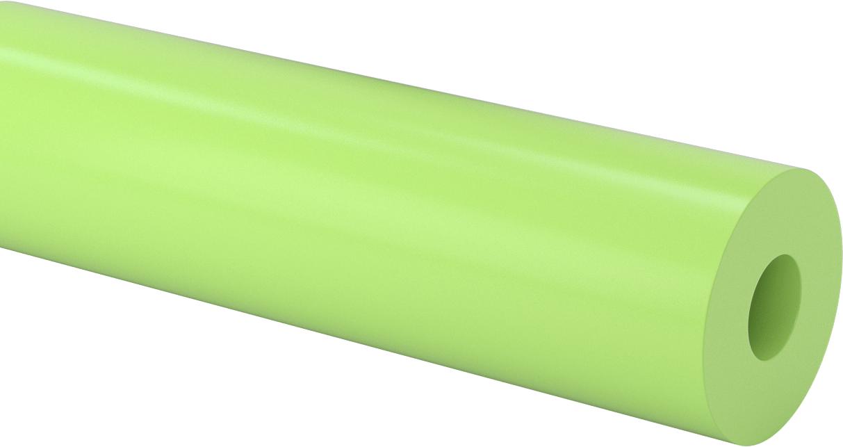 Yağ Dolgulu Döküm Naylon Boru, 3-1/4" OD, 1-1/4" ID