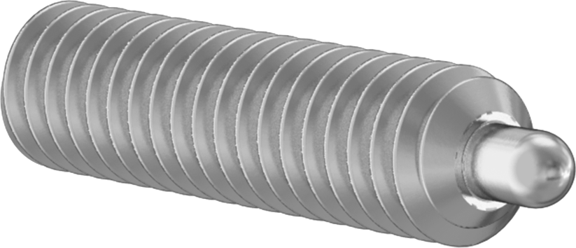 Altıgen Tahrikli Uzun Burunlu 18-8 Paslanmaz Çelik Yaylı Piston, 8-32 Diş, 0,7-2,3 lb. Burun Kuvveti