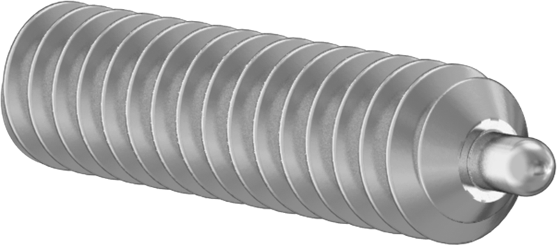 Altıgen Tahrikli Uzun Burunlu 18-8 Paslanmaz Çelik Yaylı Piston, 6-32 Diş, 1-1,6 lb. Burun Kuvveti