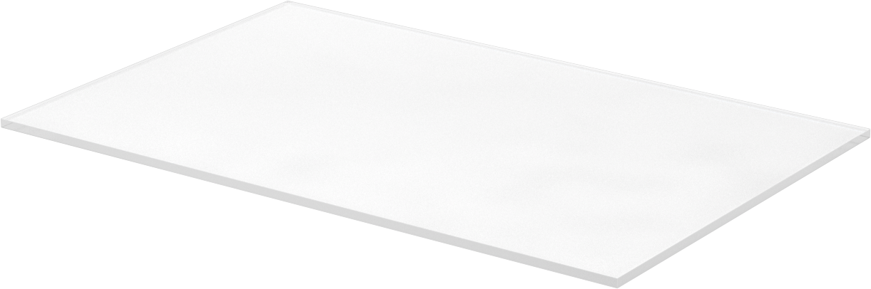 Borosilikat Cam Levha, Pahlı Kenar, 6-1/2“ Genişlik x 10” Uzunluk x 1/8" Kalınlık