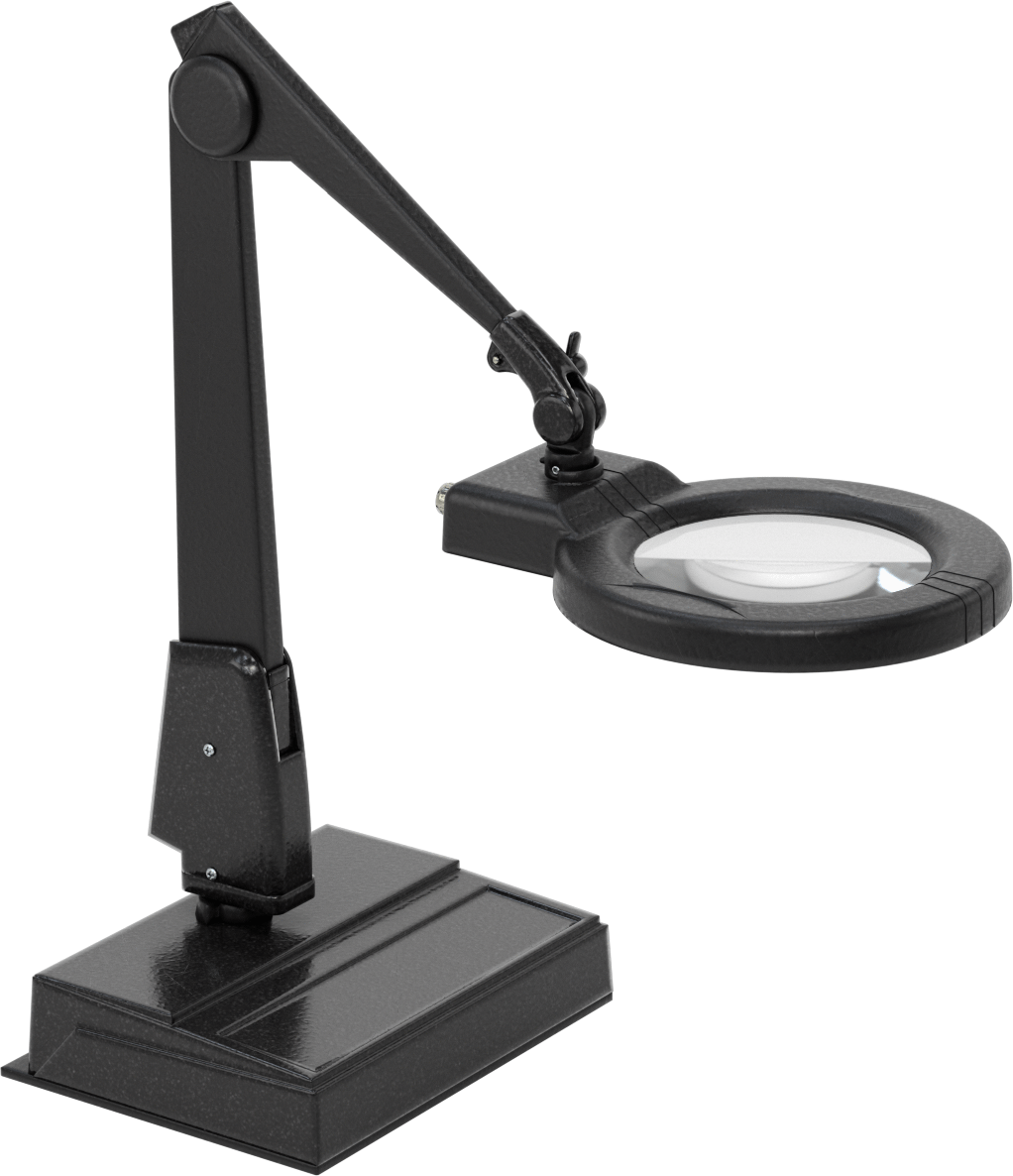 İş İstasyonu Büyüteci, LED, Ağırlıklı Taban, Çelik Kol, 2,25x Büyütme