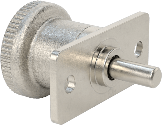 Plaka Montajlı Geri Çekilebilir Yaylı Piston, Twist-to-Lock, 0,2 inç Çaplı Paslanmaz Çelik Burun, Paslanmaz Çelik Tutamak, 1.57" Uzunluk