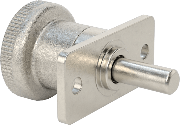 Plaka Montajlı Geri Çekilebilir Yaylı Piston, Twist-to-Lock, 0,31" Çapında Paslanmaz Çelik Burun, Paslanmaz Çelik Tutamak, 2,27 inç uzunluk