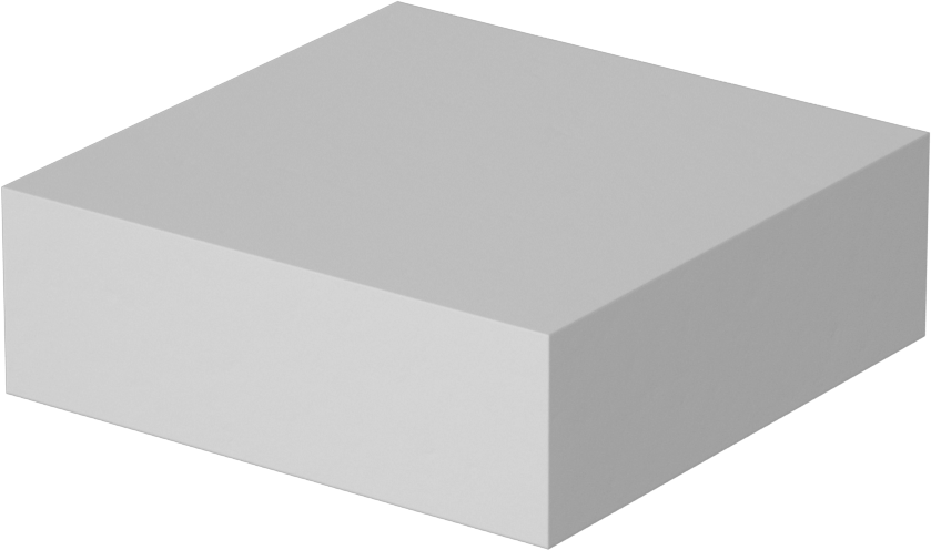 Kolay İşlenebilir Cam-Mika Seramik, 3“ x 3” Levha, -330 ila 1, 100°F, 1" Kalınlık