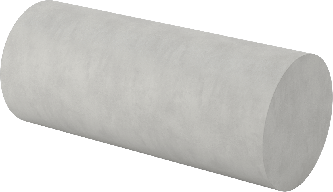 Alümina Silikat Seramik, 4" Çaplı Çubuk, Düşük Isıl Genleşme, 9-1/2" Uzunluk