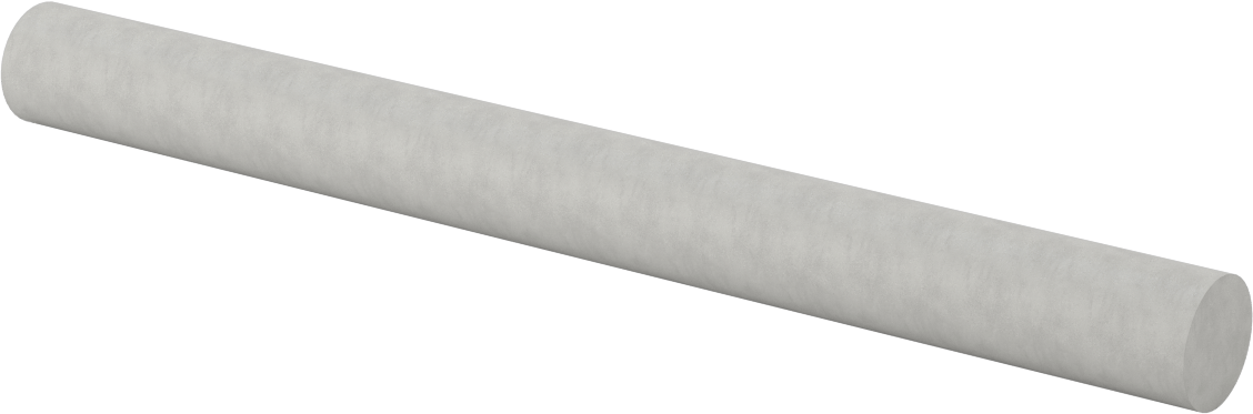 Alümina Silikat Seramik, 7/8" Çaplı Çubuk, Düşük Isıl Genleşme, 9-1/2" Uzunluk