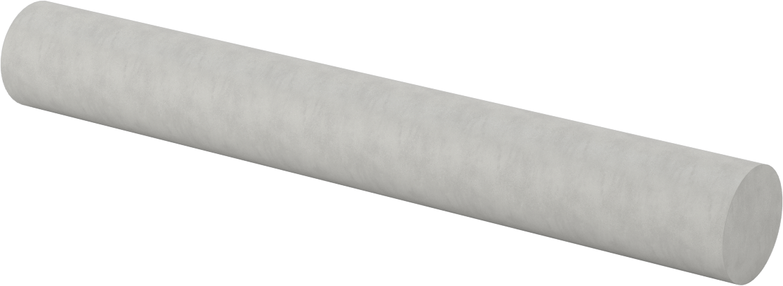 Alümina Silikat Seramik, 1-1/4" Çapında Çubuk, Düşük Isıl Genleşme, 9-1/2" Uzunluk
