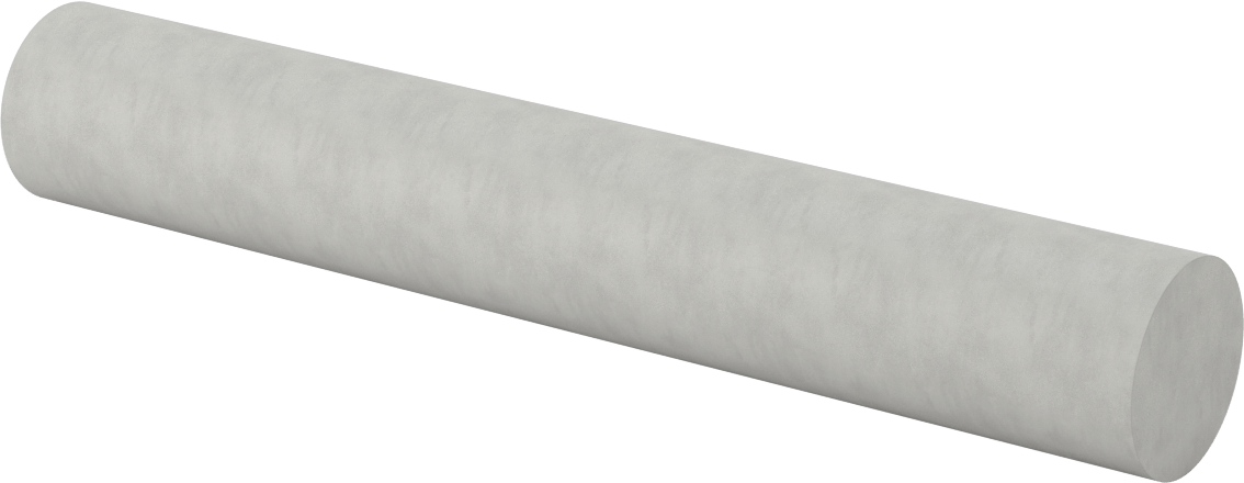 Alümina Silikat Seramik, 1-1/2" Çaplı Çubuk, Düşük Isıl Genleşme, 9-1/2" Uzunluk