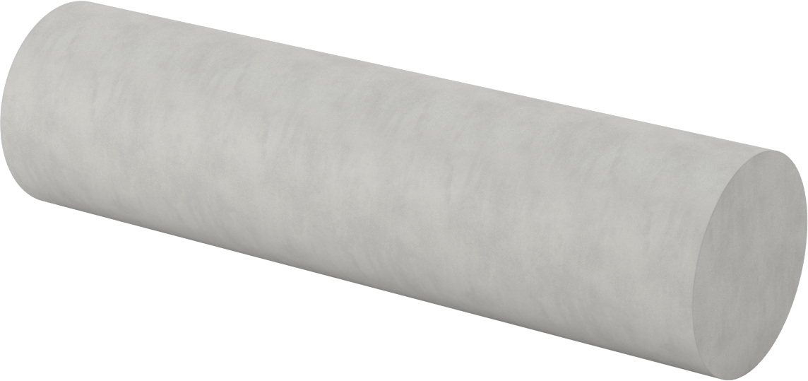 Alümina Silikat Seramik, 2-1/2" Çaplı Çubuk, Düşük Isıl Genleşme, 9-1/2" Uzunluk