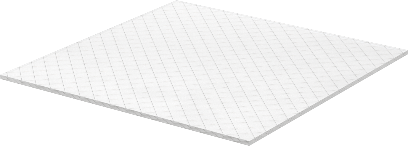 Tel Takviyeli Cam, 1/4" Kalınlık, 17" x 17"
