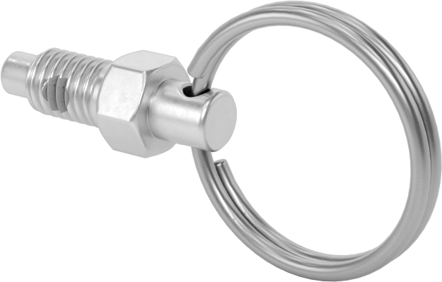 Pirinç Halka Tutamaklı Geri Çekilebilir Yaylı Piston, 10-32 Diş, 0,25" Uzunlukta Diş