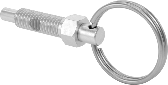 Pirinç Halka Tutamaklı Geri Çekilebilir Yaylı Piston, 10-32 Diş, 0,525 inç Uzunluklu Diş