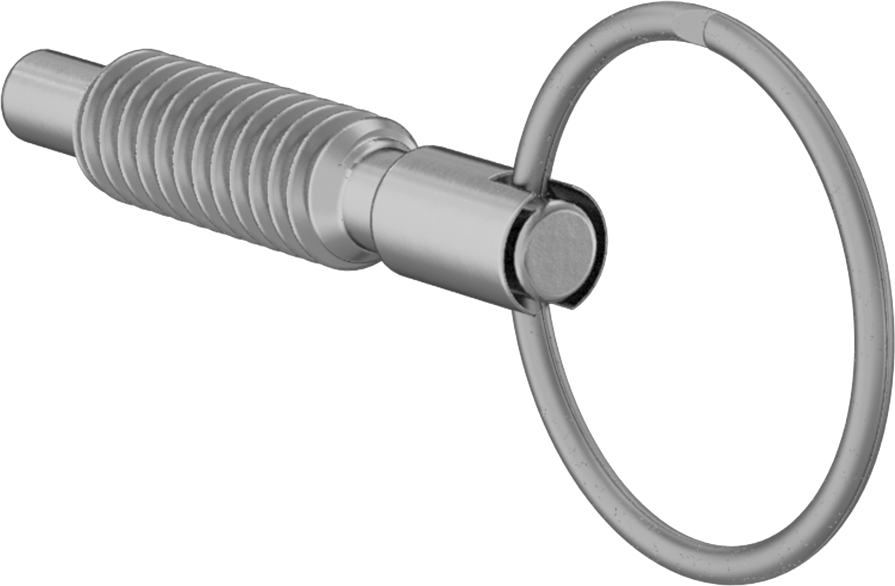 Pirinç Halka Tutamaklı Geri Çekilebilir Yaylı Piston, Twist-Lock, 1/4"-20 Diş, 0,8" Uzunlukta Diş