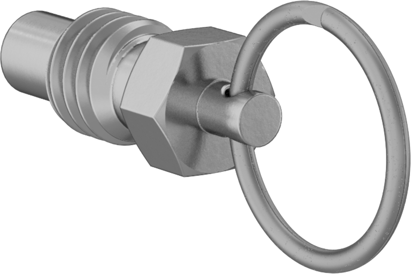 Pirinç Halka Tutamaklı Geri Çekilebilir Yaylı Piston, 3/8"-16 Diş, 0,44 inç Uzunlukta Diş